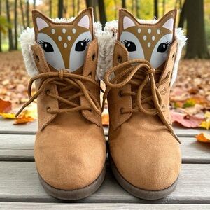 Cute Tan Fox Face Boots